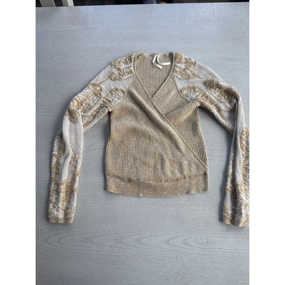 Anthropologie Criss Cross Sweater Girly Soft Girl Coquette Balletcore